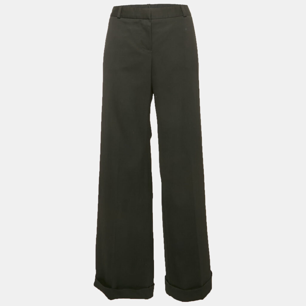 luxury-women-chloe-used-clothes-p1152787-004 Chloé Black Wool Wide Leg Trousers L