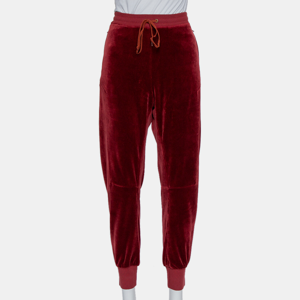 luxury-women-chloe-used-clothes-p430547-008 Chloe Burgundy Velvet Trouser M