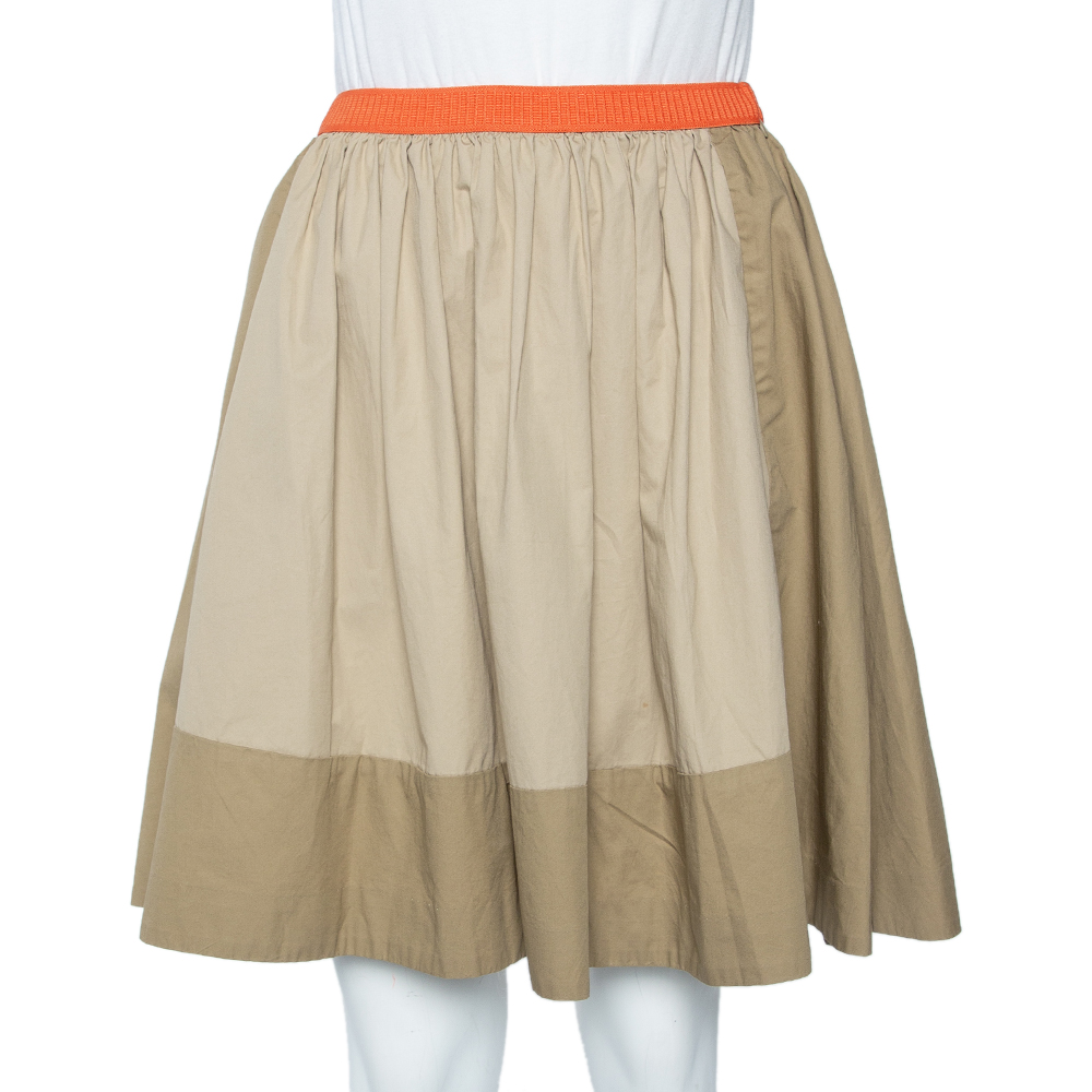 luxury-women-chloe-used-clothes-p479248-006 See by Chloe Two Tone Cotton Contrast Waist Flared Waist S