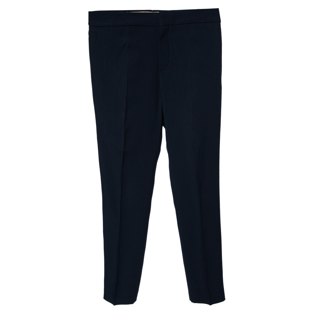 Chloe Navy Blue Crepe Formal Pants S