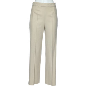 Chloe Cream Wool Side Trim Detail Parallel Trousers M