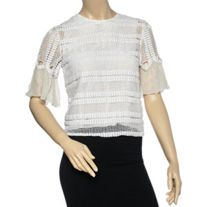 Chloe White Crochet Lace Top M