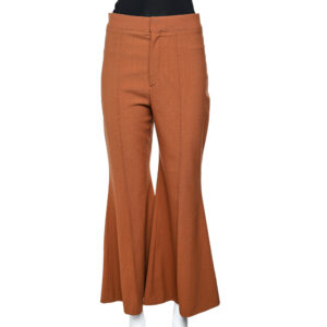 Chloe Brown Delight Wool Flared Leg Trousers M