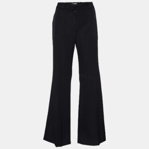 Chloe Black Wool Striped Flared Trousers S