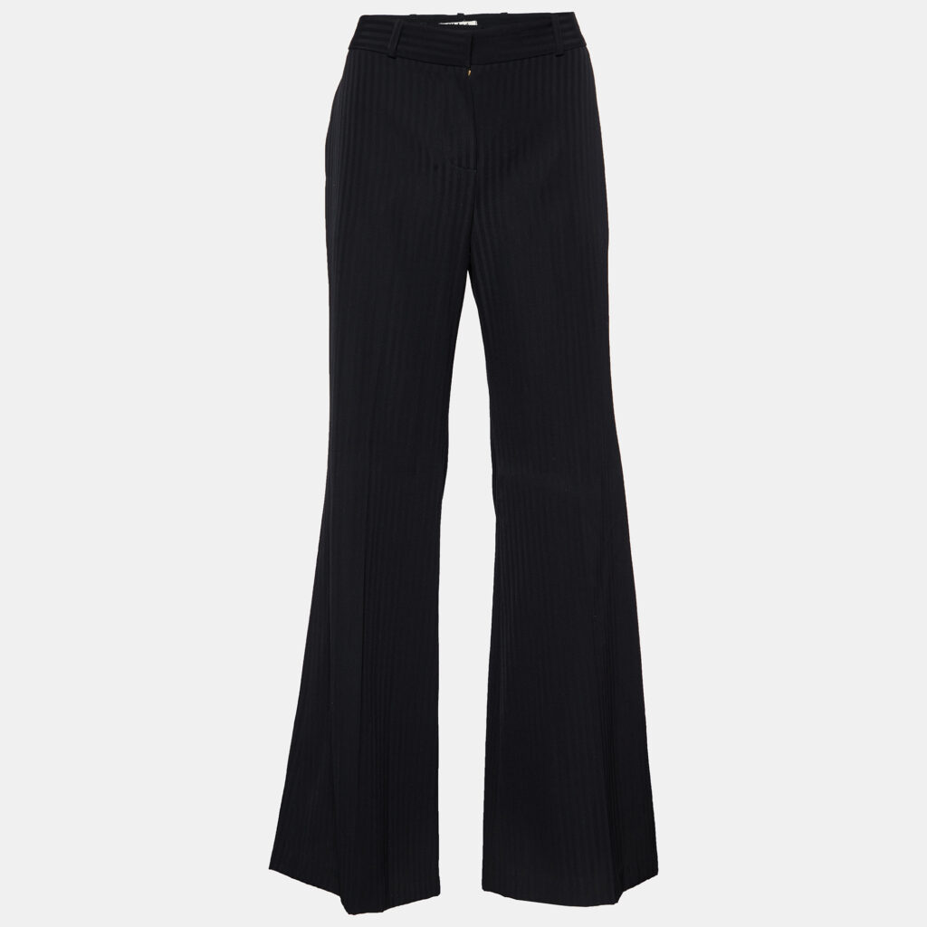 luxury-women-chloe-used-clothes-p750769-005 Chloe Black Wool Striped Flared Trousers S