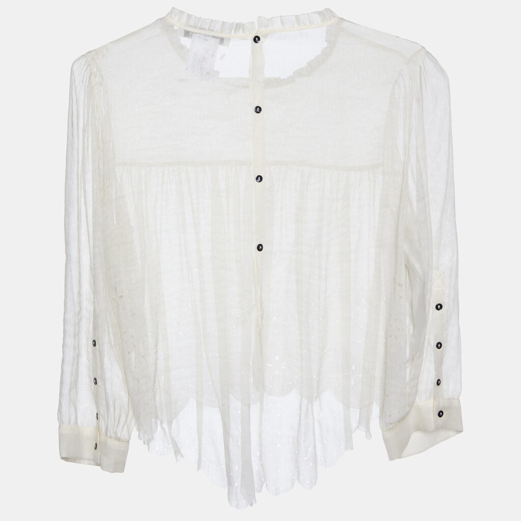 luxury-women-chloe-used-clothes-p887826-006 Chloé Off-White Silk & Linen Top L