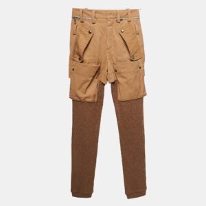 Chloe Brown Wool Pocket Detail Knit Trousers S