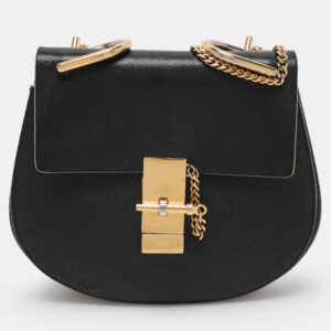 Chloe Black Leather Small Drew Shoulder Bag