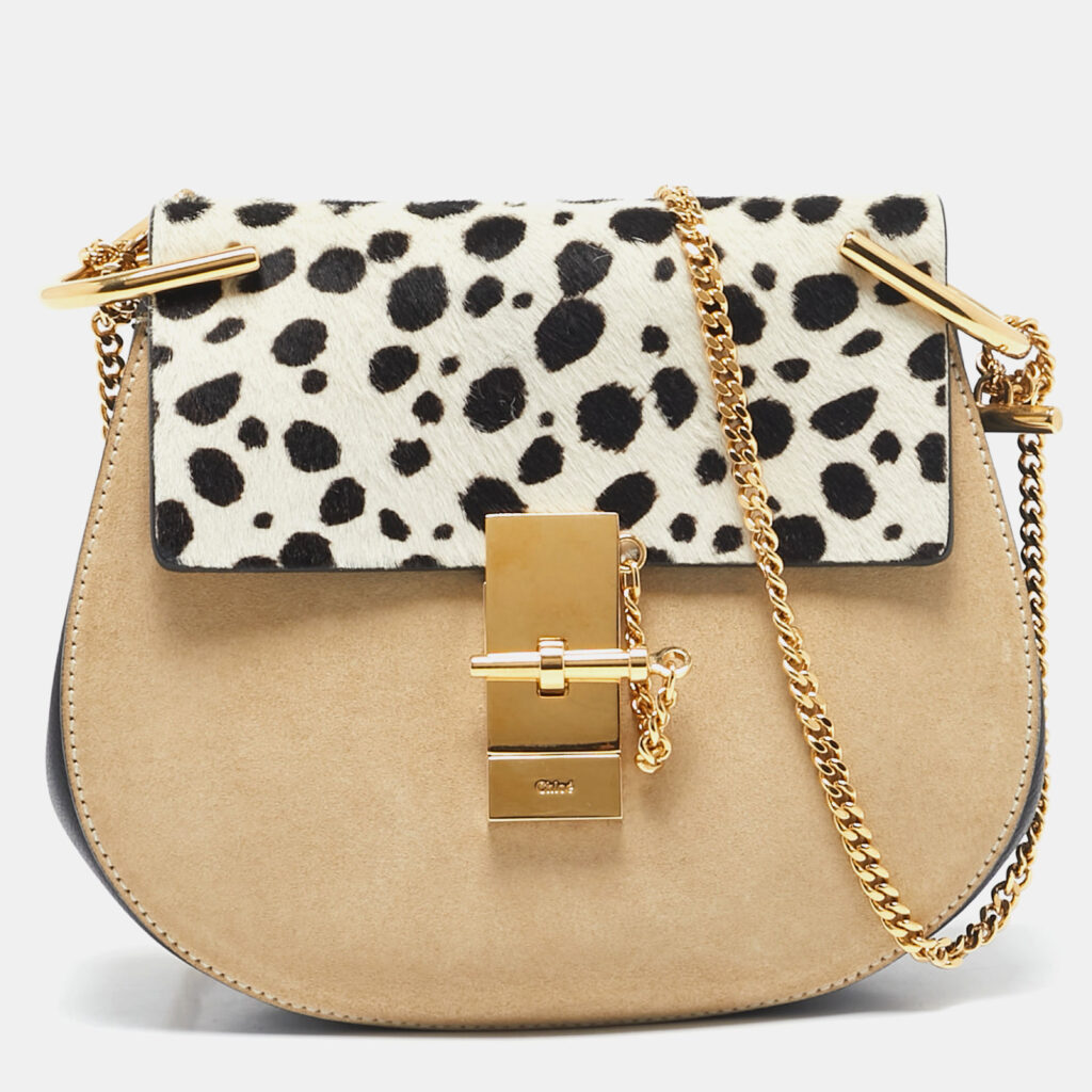 luxury-women-chloe-used-handbags-p1101240-002 Chloe Multicolor Calf Hair and Leather Small Drew Shoulder Bag