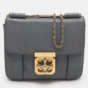 Chloe Grey Leather Small Elsie Shoulder Bag