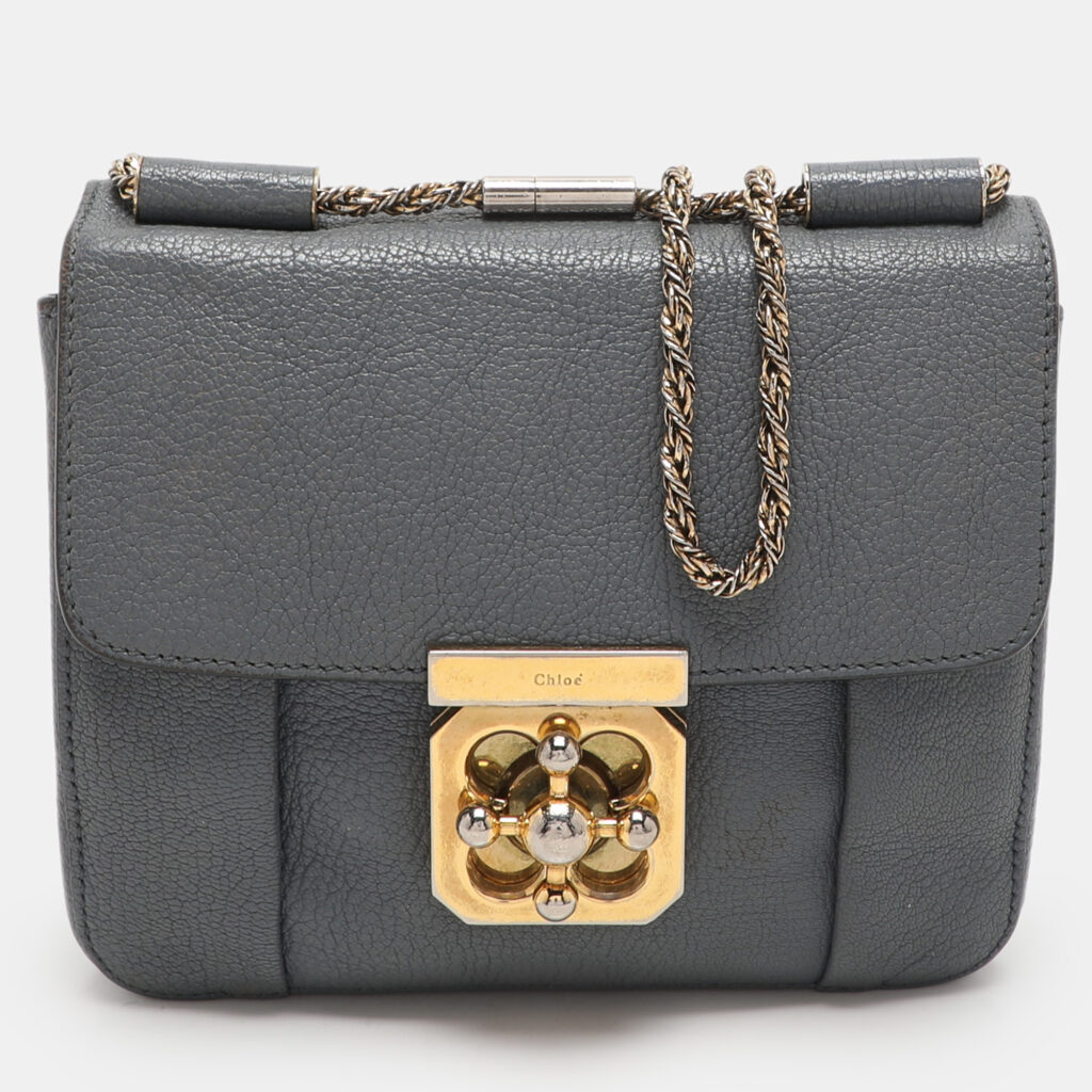 luxury-women-chloe-used-handbags-p1113581-001 Chloe Grey Leather Small Elsie Shoulder Bag