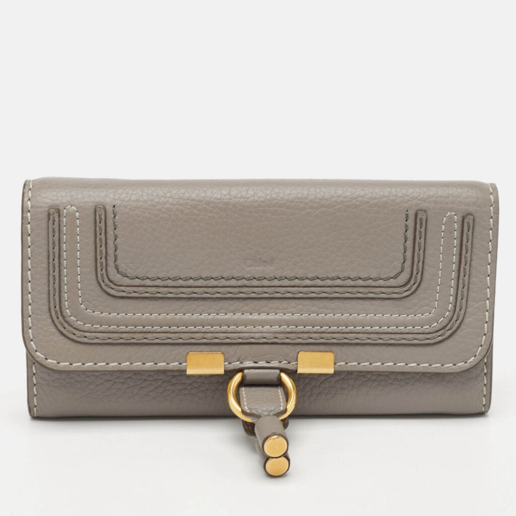 luxury-women-chloe-used-handbags-p1128904-011 Chloé Grey Leather Marcie Continental Wallet