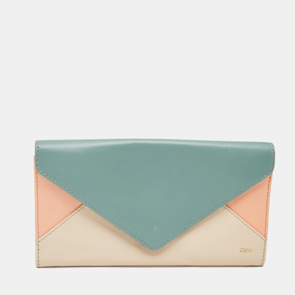 luxury-women-chloe-used-handbags-p1146659-003 Chloe Multicolor Leather Envelope Continental Wallet