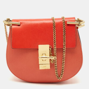 Chloe Red Leather Small Drew Shoulder Bag