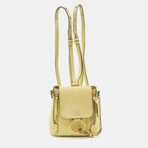 Chloe Yellow Leather and Suede Mini Faye Daye Backpack