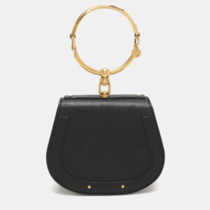 chlo&eacute; black leather and suede small nile bracelet crossbody bag