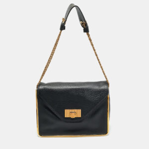 Chloe Black Leather Medium Sally Flap Shoulder Bag