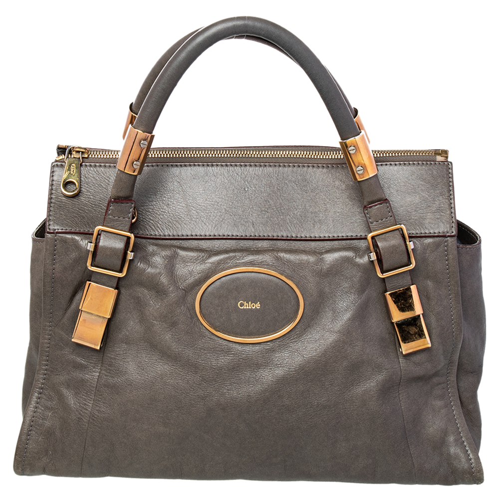 luxury-women-chloe-used-handbags-p470979-005 Chloé Grey Leather Satchel