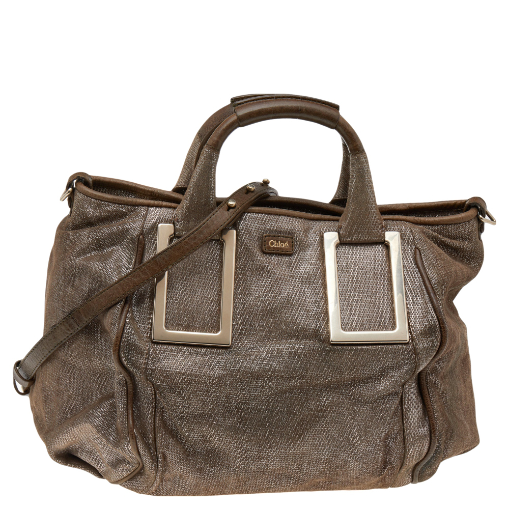 luxury-women-chloe-used-handbags-p554937-008-2 Chloe Beige Shimmering Suede Medium Ethel Satchel