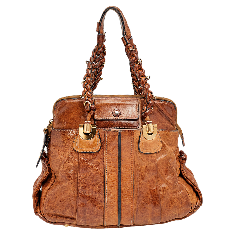 luxury-women-chloe-used-handbags-p563247-011 Chloe Brown Leather Heloise Large Satchel