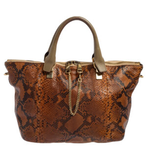 Chloe Brown Python and Leather Baylee Tote