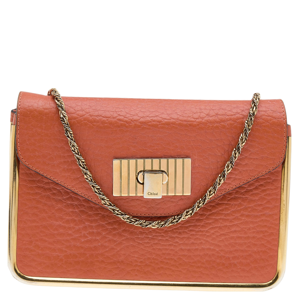 luxury-women-chloe-used-handbags-p596500-005-2 Chloe Orange Leather Small Sally Shoulder Bag