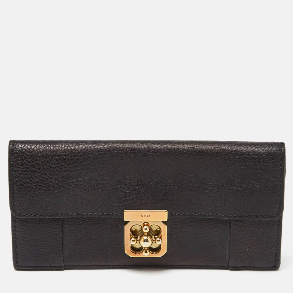 luxury-women-chloe-used-handbags-p988925-013 Chloe Black Leather Elsie Continental Wallet
