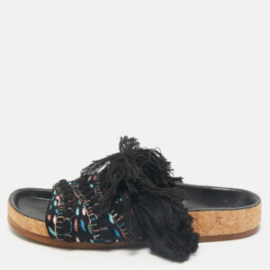 Chloe Multicolor Crochet Wavy Flat Sandals Size 37
