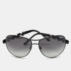 chopard black tone/grey gradient embellished swirl sch803s aviator sunglasses