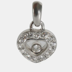 Chopard 18k White Gold Happy Diamonds Heart Pendant 0.25 CTW