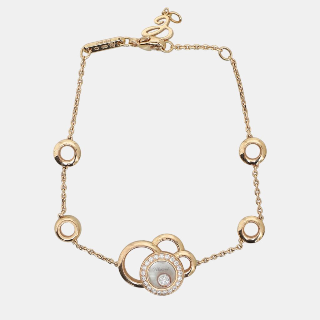 luxury-women-chopard-used-fine-jewelry-p1054882-002 Chopard 18K Rose Gold and DiamondHappy Dreams Bracelet
