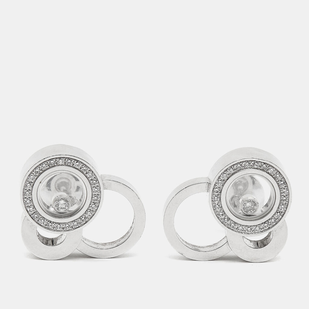 luxury-women-chopard-used-fine-jewelry-p1112123-002 Chopard Happy Bubble Diamonds 18k White Gold Earrings