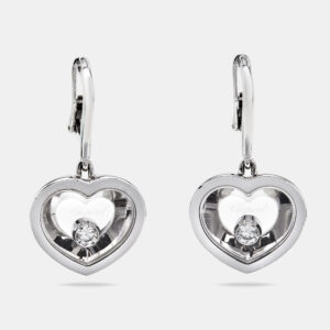 Chopard Happy Hearts Diamond 18K White Gold Drop Earrings