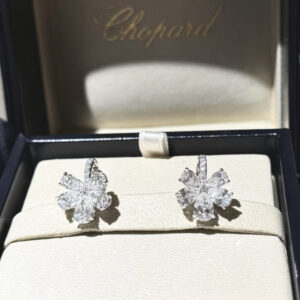 Chopard 18K White Gold Diamond 5.28Ct Floral Earrings