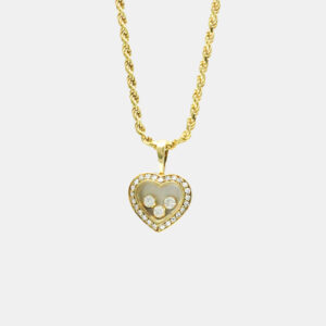 Chopard 18K White Gold Diamond Miss Happy Necklace