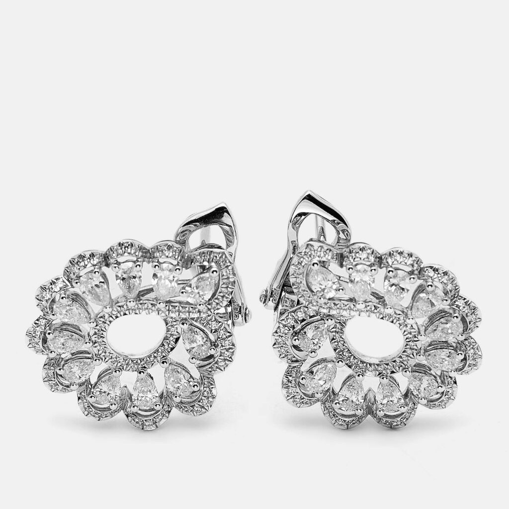 luxury-women-chopard-used-fine-jewelry-p1159895-001 Chopard Precious Lace Vague Diamonds 18k White Gold Earrings