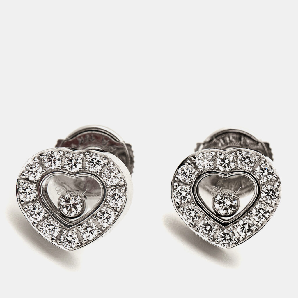luxury-women-chopard-used-fine-jewelry-p879029-007 Chopard Happy Diamonds Icon Diamond 18k White Gold Stud Earrings