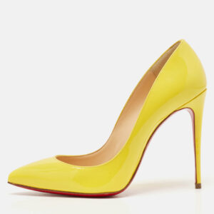 Christian Louboutin Yellow Patent Leather Pigalle Follies Pumps Size 36