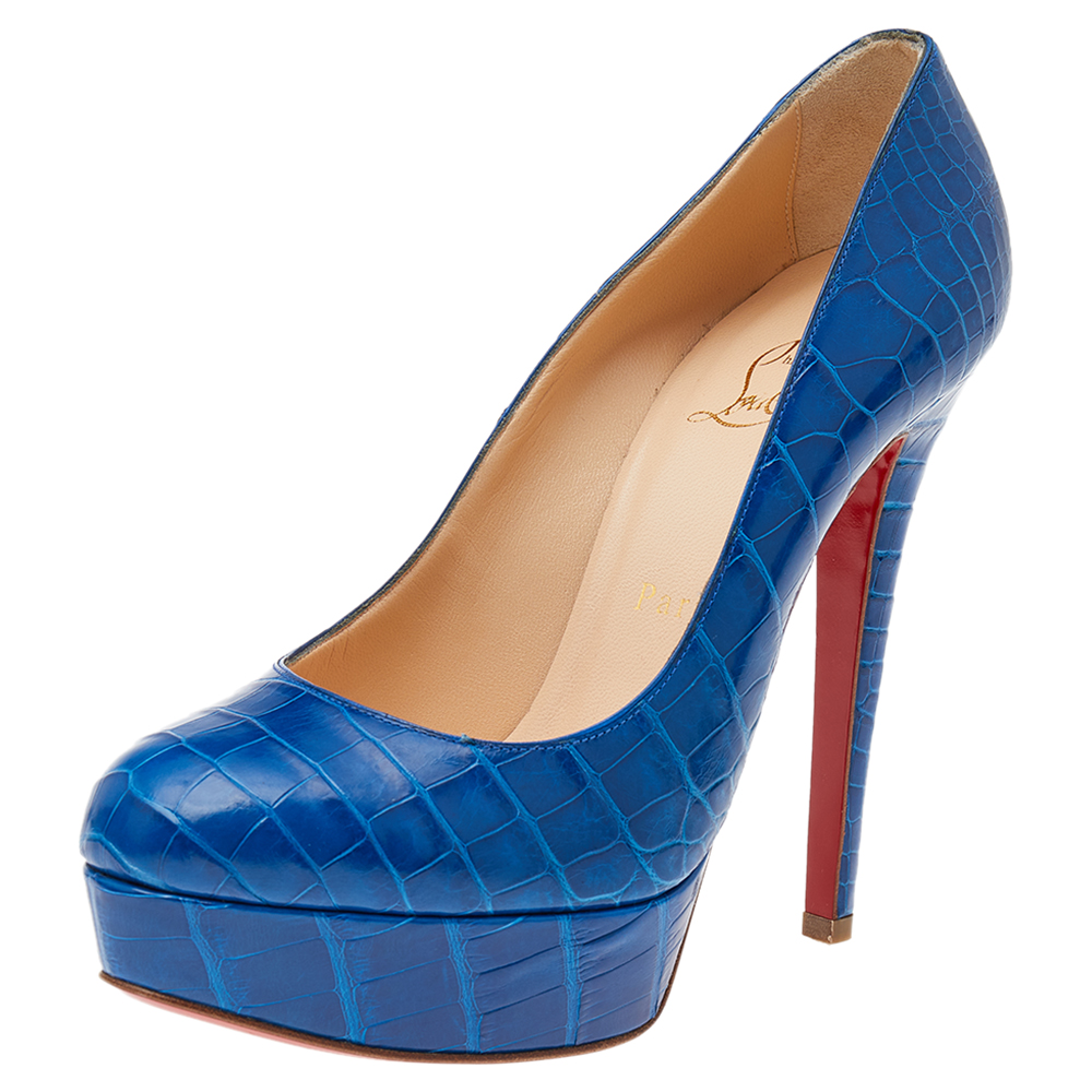 luxury-women-christian-louboutin-new-shoes-p527032-009-2 Christian Louboutin Blue Crocodile Leather Bianca 140 Platform Pumps Size 37