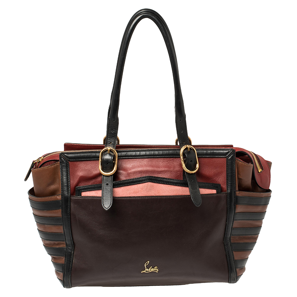 luxury-women-christian-louboutin-used-handbags-p389481-009 Christian Louboutin Multicolor Leather Buckle Tote