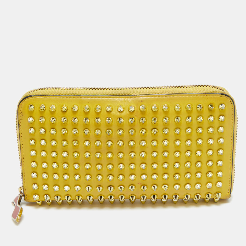 luxury-women-christian-louboutin-used-handbags-p962110-001 Christian Louboutin Yellow Leather Panettone Continental Wallet