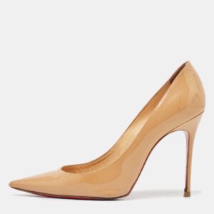 Christian Louboutin Beige Patent Leather Kate Pumps Size 37.5