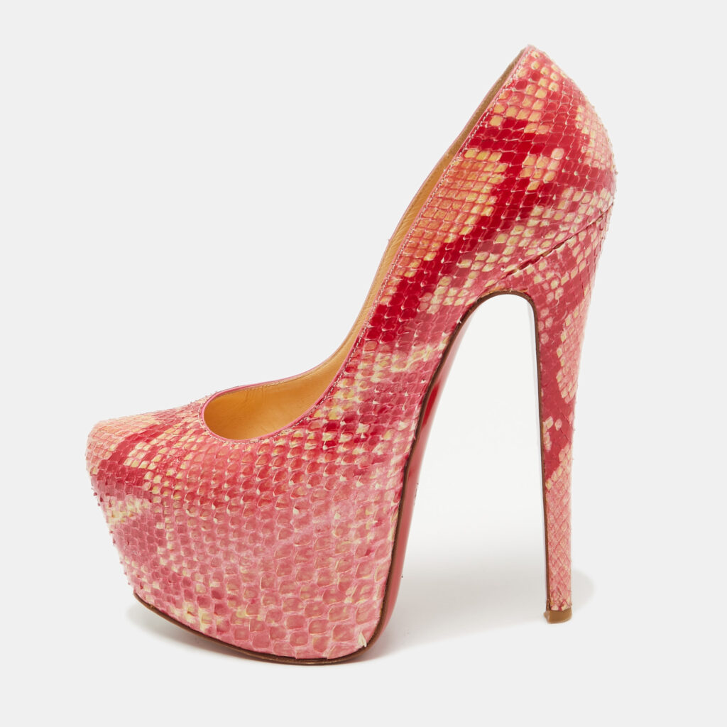 Christian Louboutin Two Tone Python Daffodile Pumps Size 36.5