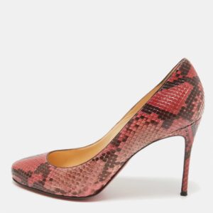 Christian Louboutin Pink/Brown Python Elisa Pumps Size 37