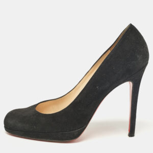 Christian Louboutin Black Suede Round Toe Pumps Size 37