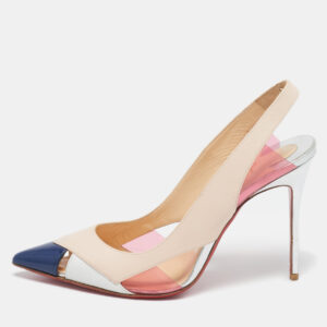 Christian Louboutin Tricolor Leather Air Chance Slingback Sandals Size 39.5