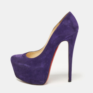 Christian Louboutin Purple Suede Daffodile Platform Pumps Size 36