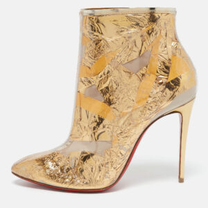 Christian Louboutin Transparent PVC Booty Ankle Length Boots Size 39