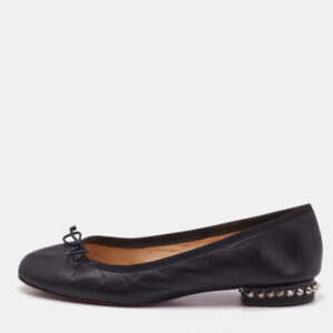 Christian Louboutin Black Leather La Massine Ballet Flats Size 37.5