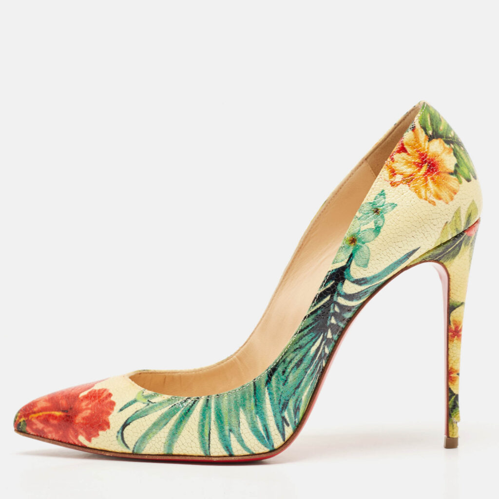 luxury-women-christian-louboutin-used-shoes-p1137629-010 Christian Louboutin Multicolor Leather Follies Pumps Size 38.5